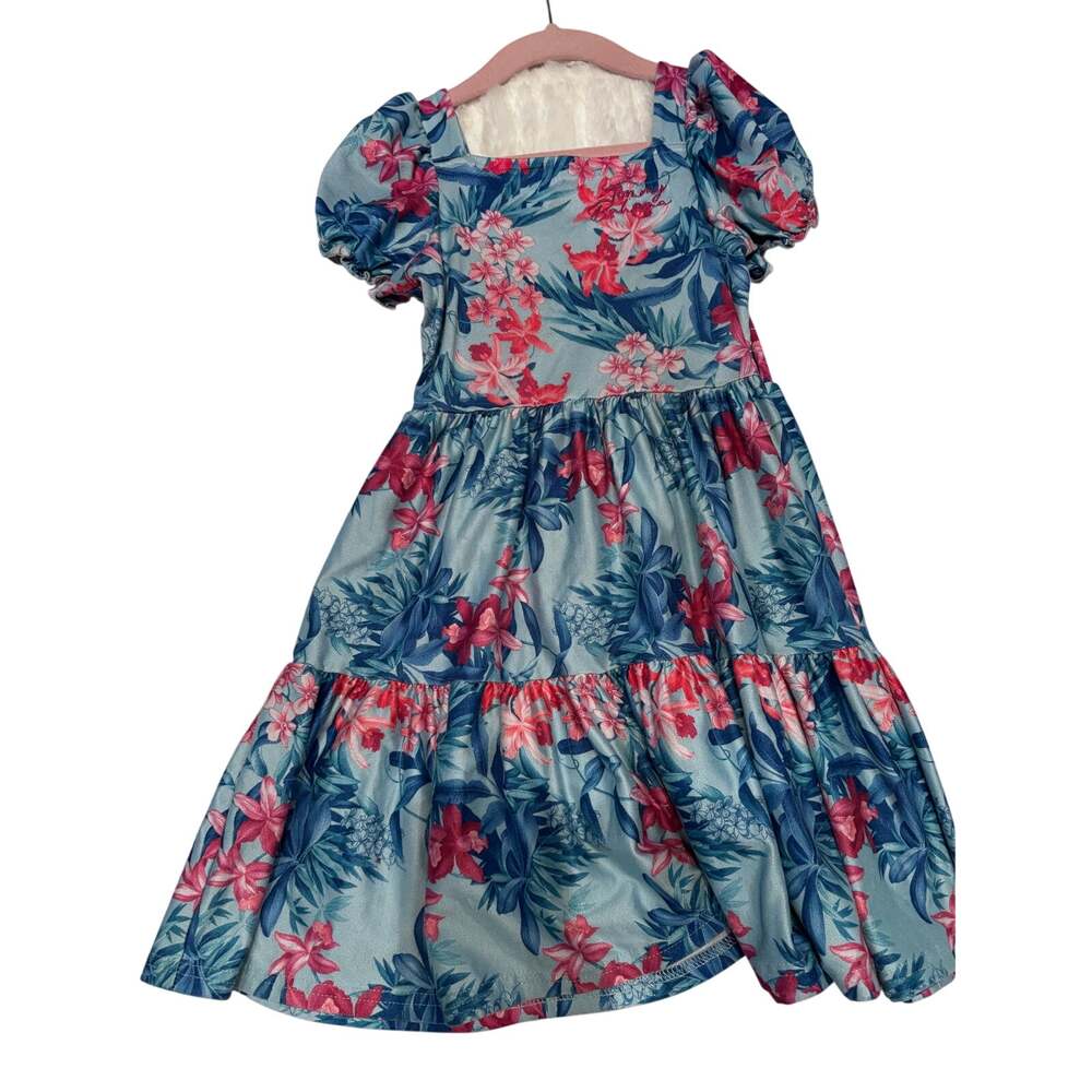 Tommy Bahama Girls Tropical Floral Tiered Dress Size 5T Boho Vacation